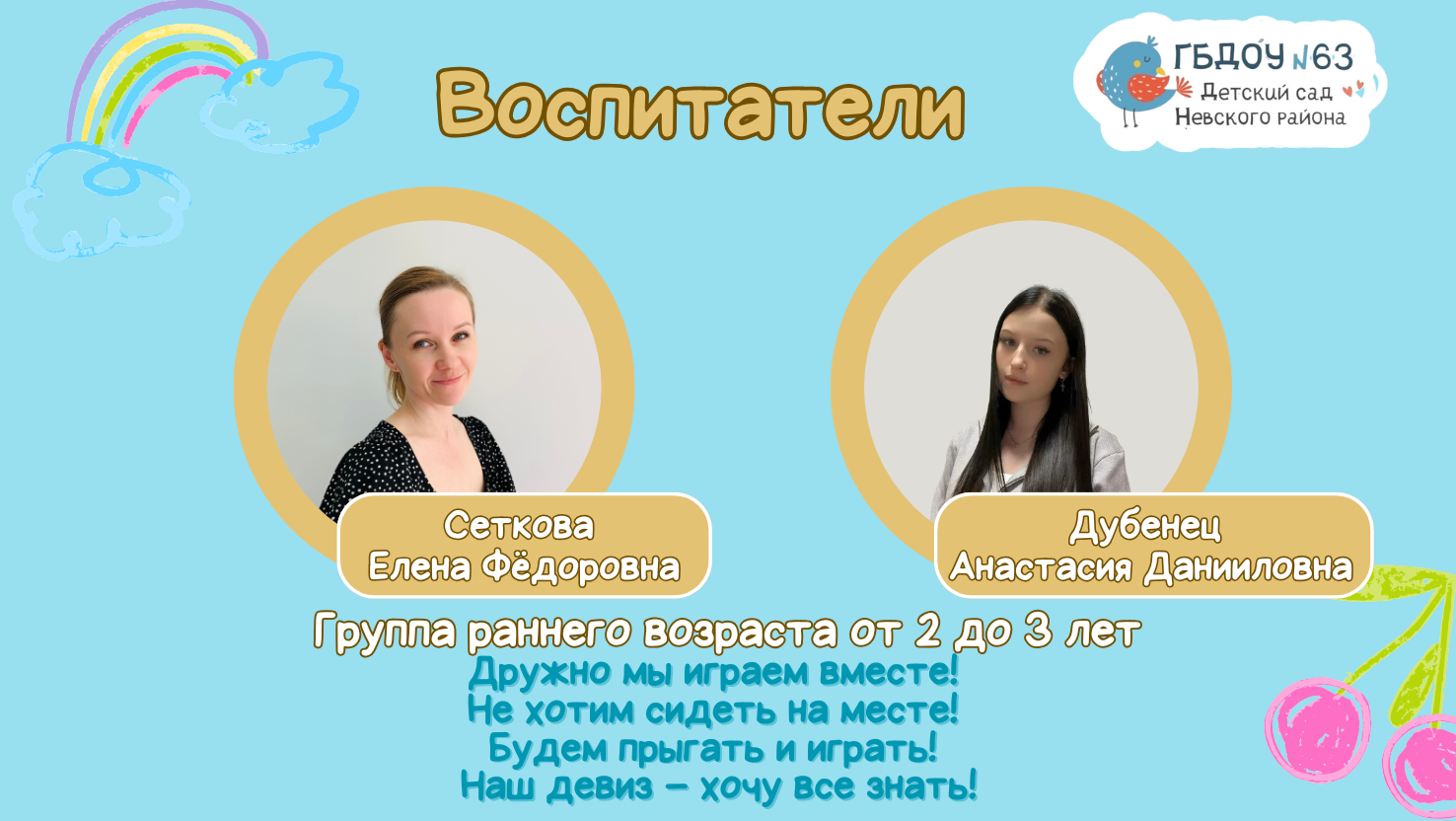 Визитки воспитателей на сайт