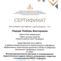 Цифровые ступени. Сертификат. Ладода